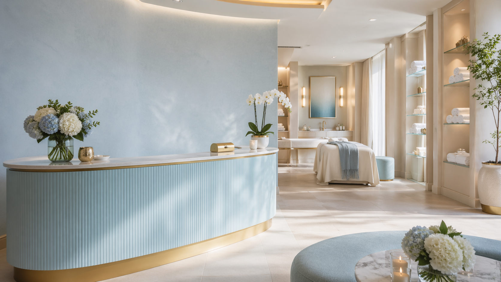 Spa reception and treatment room